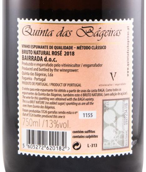 2018 Sparkling Wine Quinta das Bágeiras Brut Nature rose