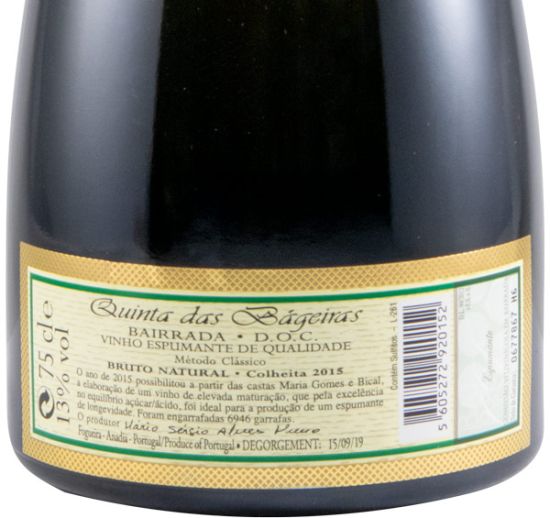 2015 Espumante Quinta das Bágeiras Grande Reserva Bruto Natural