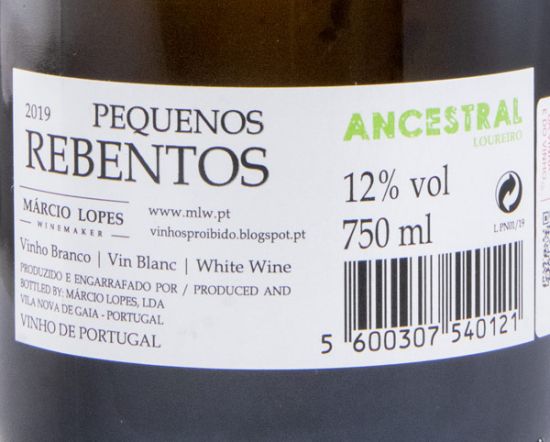 2019 Sparkling Wine Pequenos Rebentos Ancestral Pet Nat