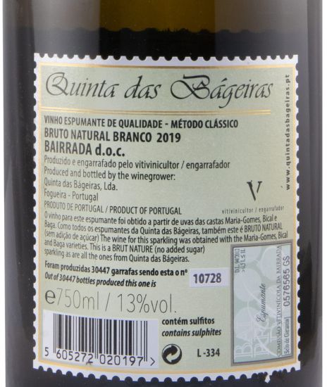 2019 Sparkling Wine Quinta das Bágeiras Brut Nature