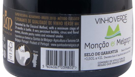2018 Sparkling Wine Quintas de Melgaço QM Alvarinho Super Reserva Brut