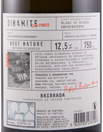 2017 Sparkling Wine Dinamite Blanc de Blancs Brut Nature