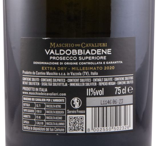 2020 Espumante Prosecco Maschio dei Cavalieri Valdobbiadene Extra Seco