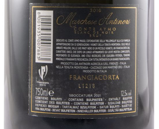 2016 Espumante Marchese Antinori Tenuta Montenisa Conte Aymo Blanc de Noir Bruto