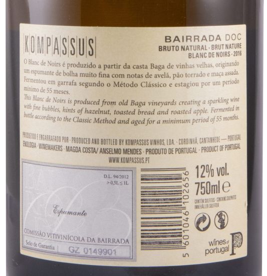 2016 Espumante Kompassus Blanc de Noirs Bruto Natural