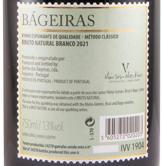 2021 Sparkling Wine Quinta das Bágeiras Brut Nature