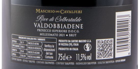 2021 Espumante Prosecco Maschio dei Cavalieri Rive di Colbertaldo Valdobbiadene Superior Bruto
