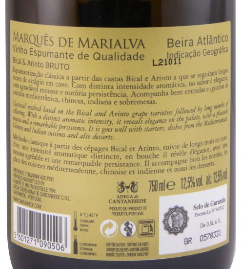 Espumante Marquês de Marialva Bical & Arinto Bruto