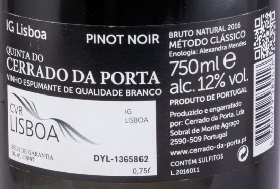 2016 Espumante Quinta do Cerrado da Porta Super Reserva Blanc de Noir Bruto
