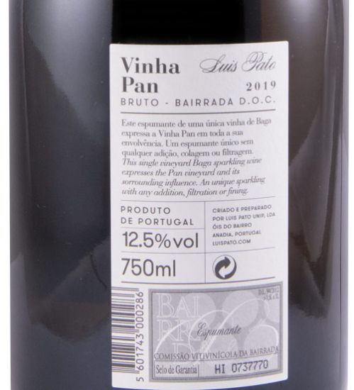 2019 Espumante Luís Pato Vinha Pan Bruto s/Sulfitos