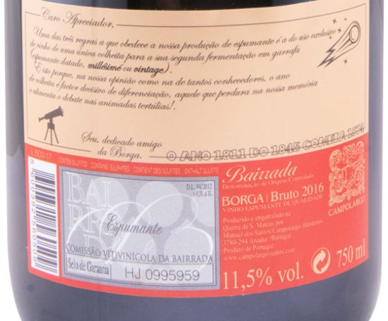 2016 Espumante Campolargo Borga Bruto
