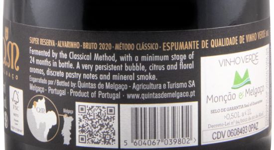 2020 Espumante Quintas de Melgaço QM Alvarinho Super Reserva Bruto