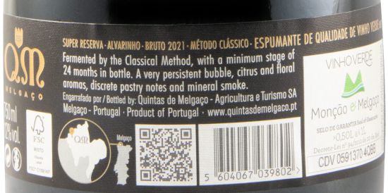 2021 Espumante Quintas de Melgaço QM Alvarinho Super Reserva Bruto