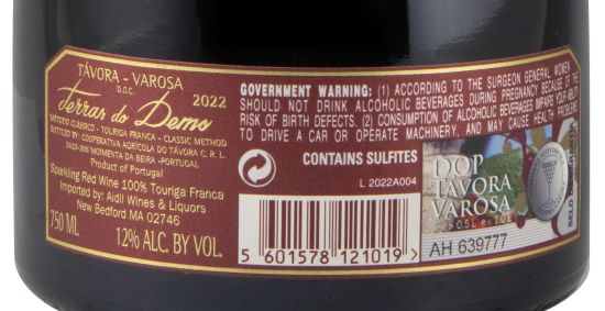 2022 Espumante Terras do Demo Bruto tinto