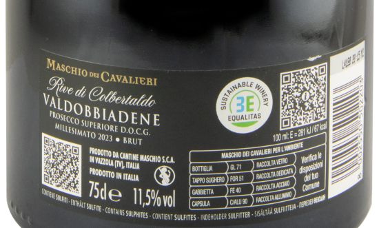 2023 Espumante Prosecco Maschio dei Cavalieri Rive di Colbertaldo Valdobbiadene Superior Bruto
