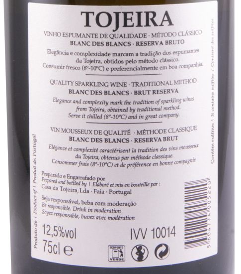 Espumante Tojeira Blanc des Blancs Reserva Bruto