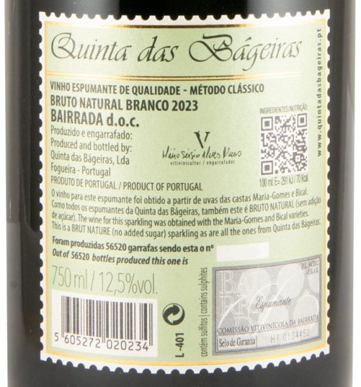 2023 Sparkling Wine Quinta das Bágeiras Brut Nature