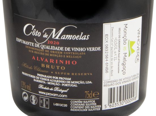 2020 Espumante Côto de Mamoelas Alvarinho Super Reserva Bruto