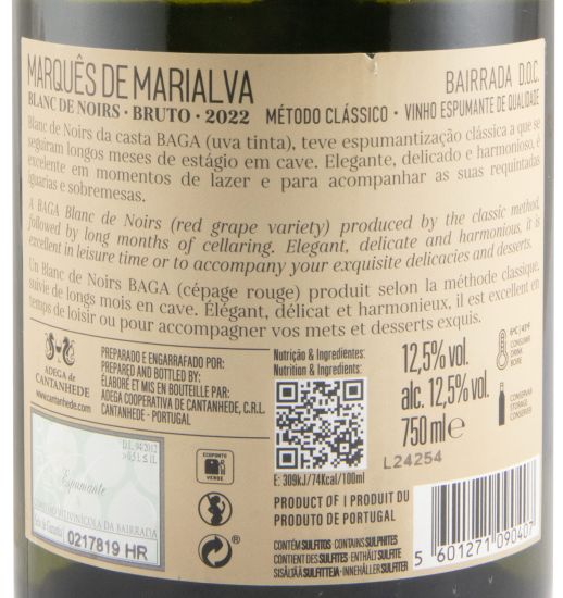 2022 Espumante Marquês de Marialva Baga Blanc de Noirs Bruto