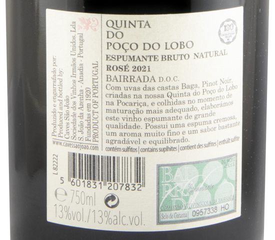 2021 Sparkling Wine Quinta do Poço do Lobo Brut rosé