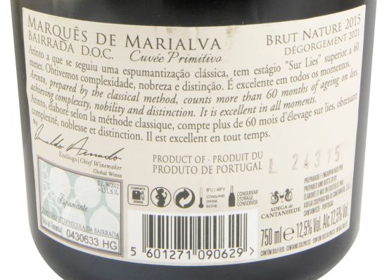 2015 Espumante Marquês de Marialva Cuvée Primitivo Bruto Natural