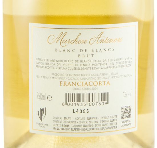 Espumante Marchese Antinori Blanc de Blancs Franciacorta Bruto (dégorgement em 2024)