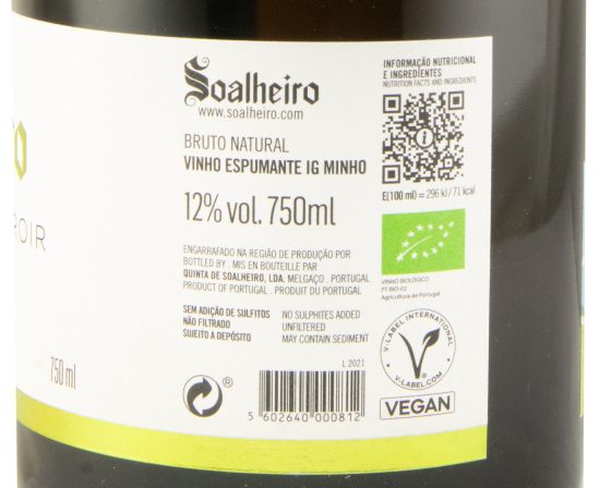 2021 Sparkling Wine Soalheiro Nature Pur Terroir Alvarinho Brut organic