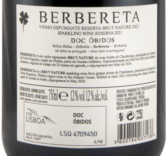 2021 Sparkling Wine Berbereta Reserva Brut Nature