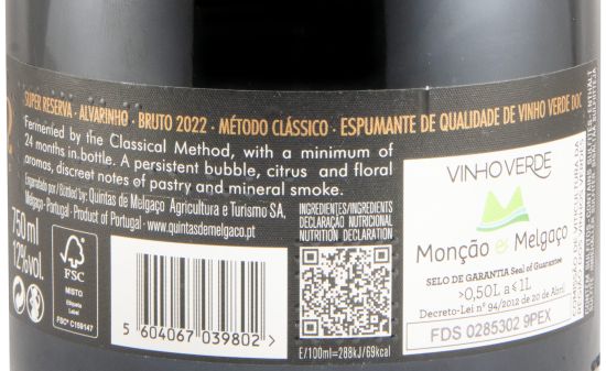 2022 Espumante Quintas de Melgaço QM Alvarinho Super Reserva Bruto