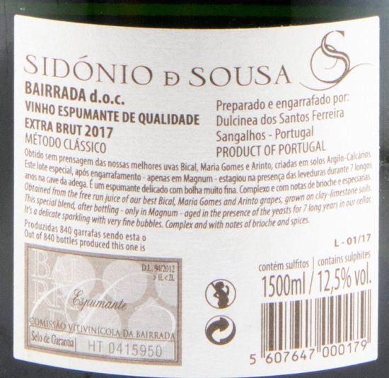 2017 Sparkling Wine Sidónio de Sousa Special Cuvée Extra Brut 1.5L
