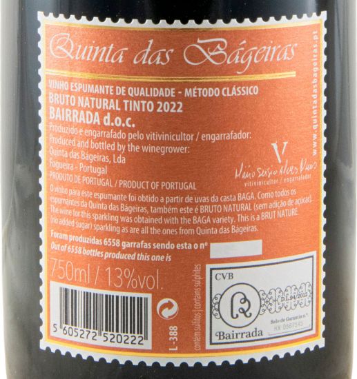 2022 Espumante Quinta das Bágeiras Bruto Natural tinto