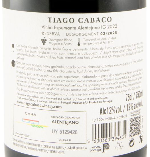 2022 Espumante Tiago Cabaço Reserva Bruto