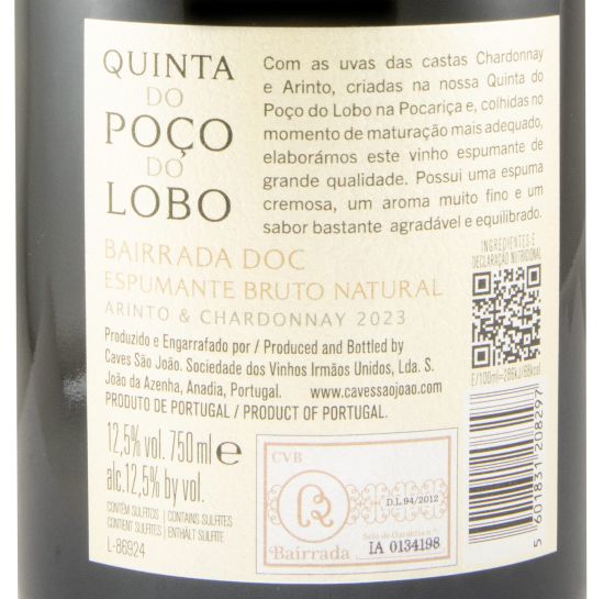 2023 Sparkling Wine Quinta do Poço do Lobo Arinto & Chardonnay Brut Nature
