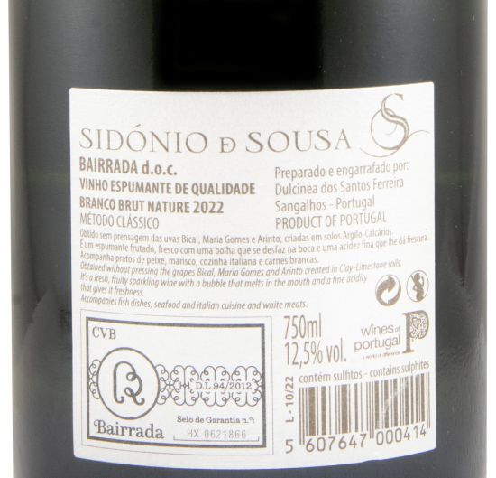 2022 Sparkling Wine Sidónio de Sousa Special Cuvée Brut Nature