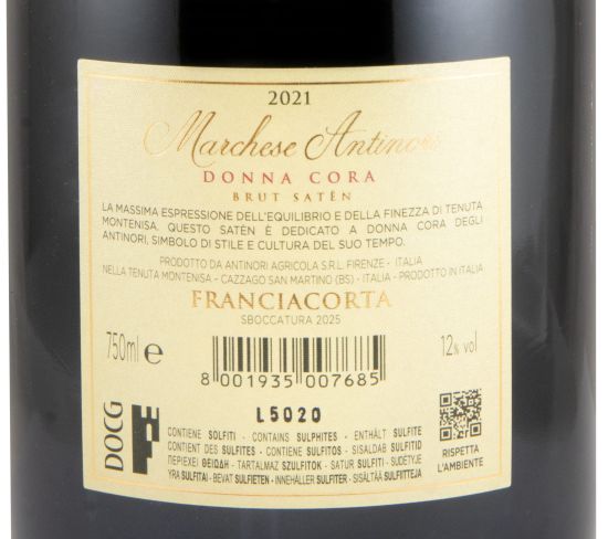 2021 Espumante Marchese Antinori Tenuta Montenisa Donna Cora Satèn Franciacorta Bruto