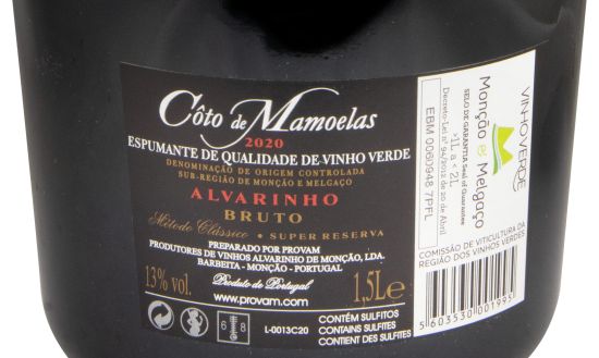 2020 Espumante Côto de Mamoelas Alvarinho Super Reserva Bruto 1,5L