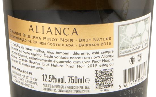 2019 Espumante Aliança Pinot Noir Grande Reserva Bruto Natural