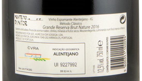 2016 Sparkling Wine Monte do Pintor Grande Reserva Brut Nature