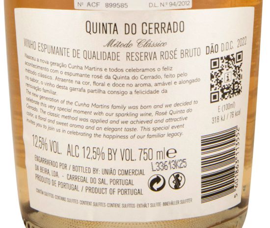 2022 Espumante Quinta do Cerrado Reserva Bruto rosé