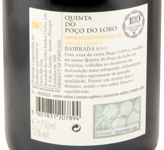 2022 Espumante Quinta do Poço do Lobo Baga Bruto