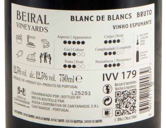Espumante Beiral Vineyards Blanc de Blancs Bruto