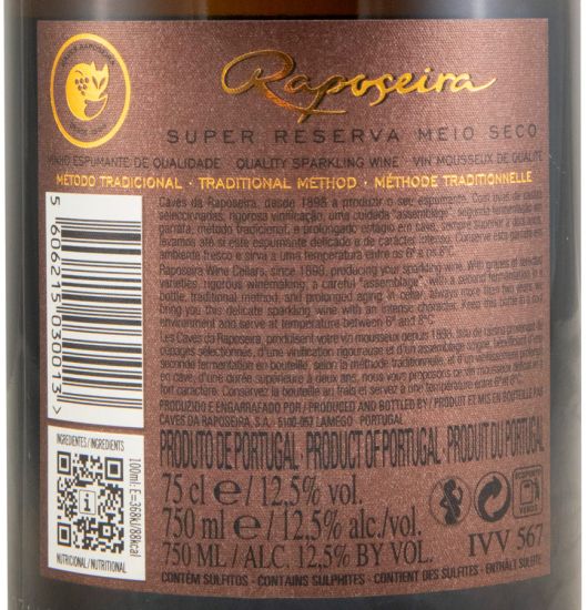 2019 Sparkling Wine Raposeira Super Reserva Demi-sec