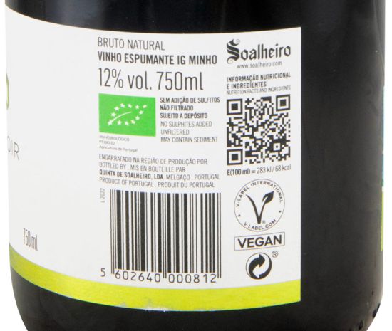 2022 Espumante Soalheiro Alvarinho Nature Pur Terroir biológico Bruto Natural