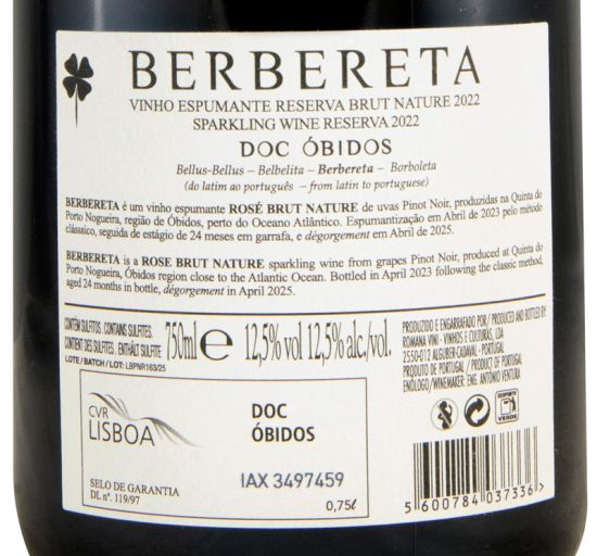 2022 Sparkling Wine Berbereta Reserva Brut Nature rosé