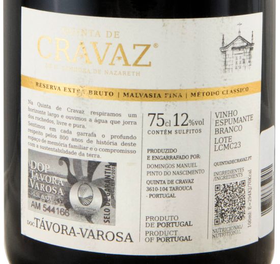 Espumante Quinta de Cravaz Malvasia Fina Reserva Extra Bruto