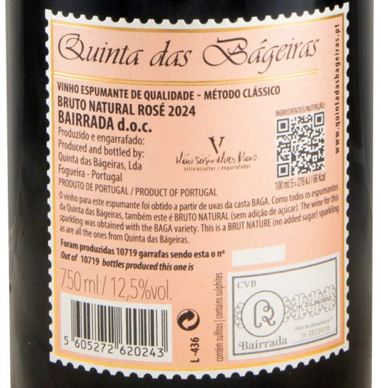2024 Espumante Quinta das Bágeiras Bruto Natural rosé