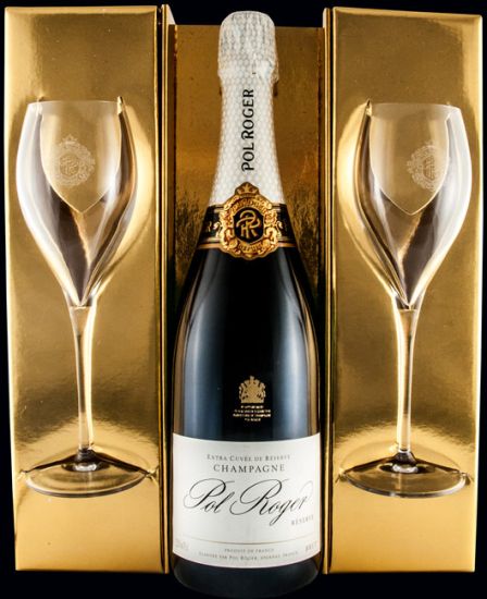 Champagne Pol Roger Bruto c/2 Flutes