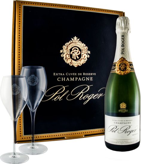 Champagne Pol Roger Bruto c/2 Flutes