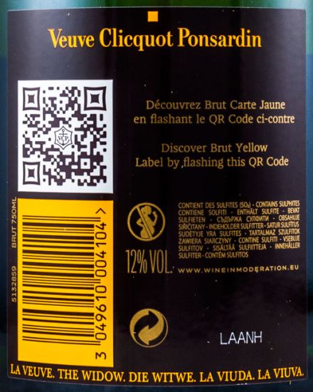 Pack Champagne Veuve Clicquot Bruto 6 Garrafas + 6 Copos