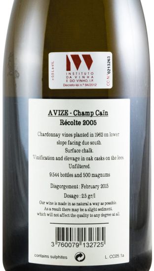 2005 Champagne Jacquesson Avise Cain Brut